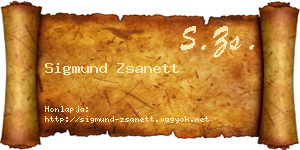 Sigmund Zsanett névjegykártya